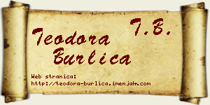 Teodora Burlica vizit kartica